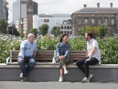 A new planter on Queen’s Quay in Belfast has transformed a vacant area of land into an attractive green space with some of the best views of the city’s waterfront and the Maritime Mile.