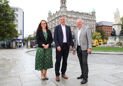 Sharon McNicholl, Deputy CX BCC, Dr Adrian Johnston MBE, Belfast Innovation Commissioner & John Walsh, CX BCC/ Chair, ICB