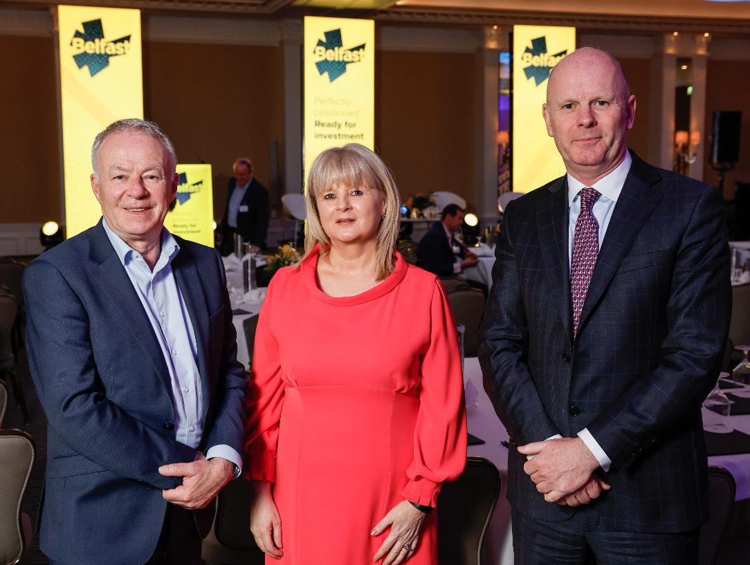 John Walsh Chief Executive Belfast City Council, Marie Hunt, Chair of ULI Ireland and Joe O’Neill, Chief Executive, Belfast Harbour and Chair, Belfast City & Region Place Partnership